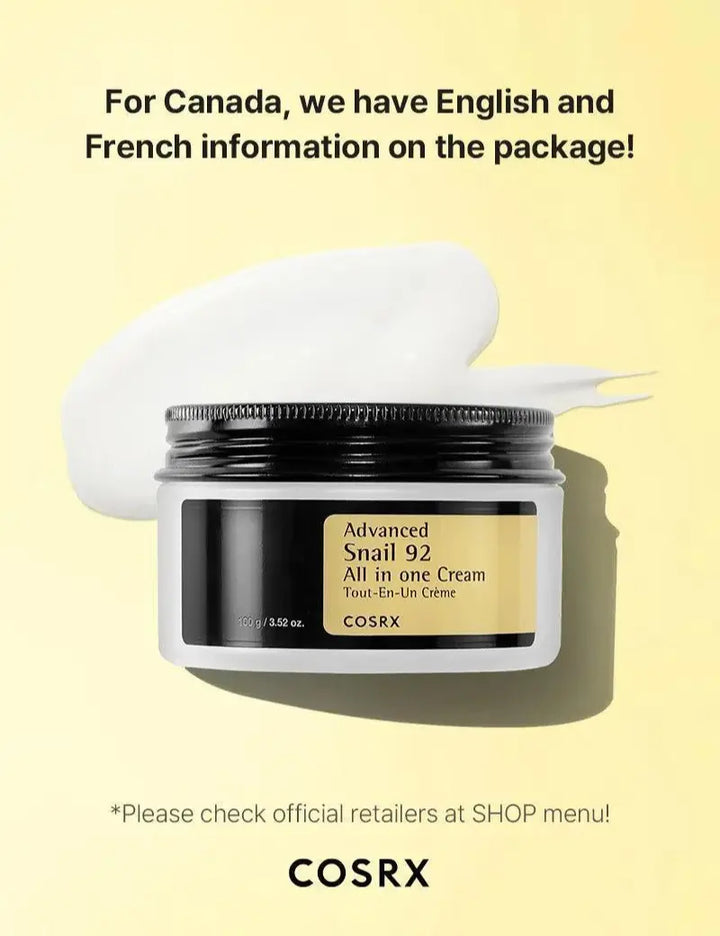 Cosrx – Advanced Snail 92 All In One Cream (100g)